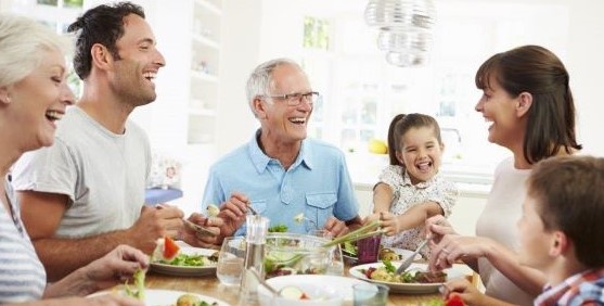 family at table